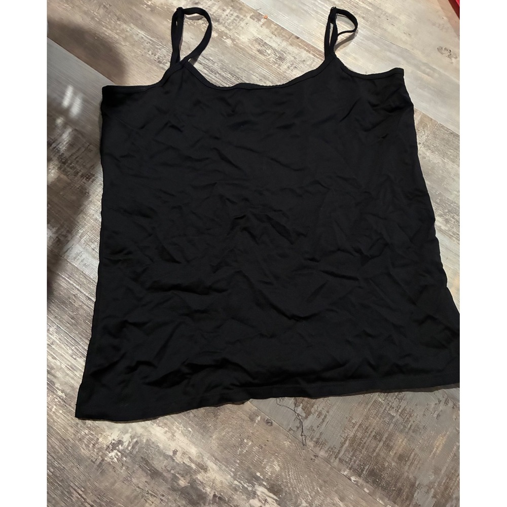 Scott Taylor Womens Black Cami Tank Top Adjustable Spaghetti Strap Stretch S/M